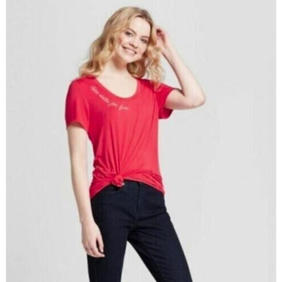 Fifth Sun Tops - Fifth Sun Womens Mas Siestas Por Favor Embroidered Drapey Graphic T-Shirt XSmall